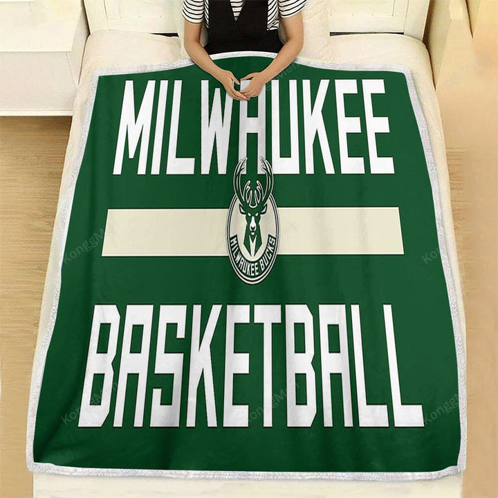 Basketball Fleece Blanket - Milwaukee Bucks Symbol Nba  Soft Blanket, Warm Blanket