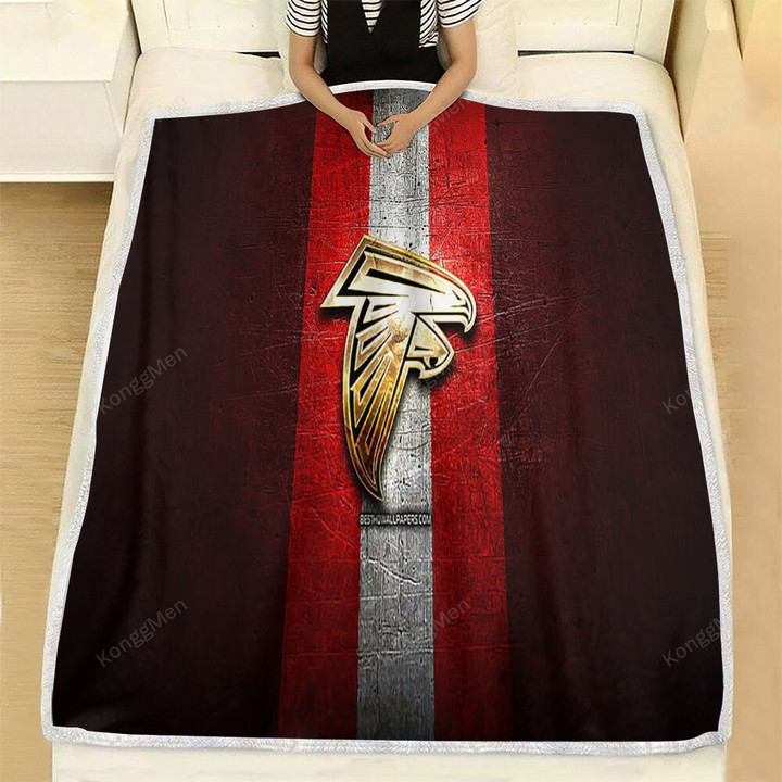 Atlanta Falcons Fleece Blanket - Golden Nfl Red Metal  Soft Blanket, Warm Blanket