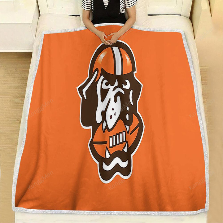 American Football Cleveland Browns Dog  Fleece Blanket - Helmet Orange Cleveland Browns  Soft Blanket, Warm Blanket