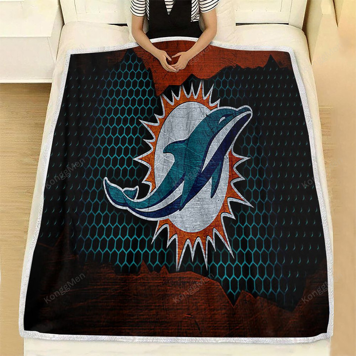 Miami Dolphins Fleece Blanket - Nfl American Football Afc Soft Blanket, Warm Blanket
