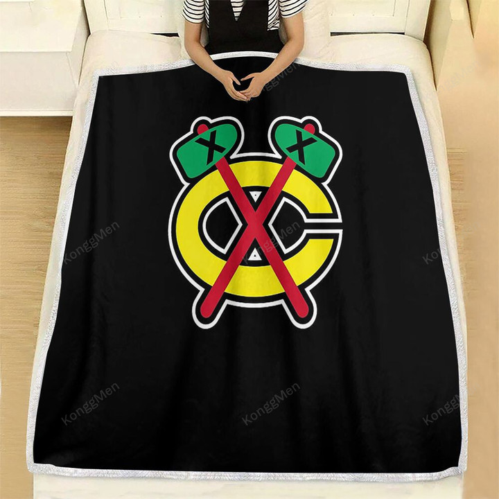 Chicago Blackhawks 2 Fleece Blanket - Hockey Nhl Esports Soft Blanket, Warm Blanket