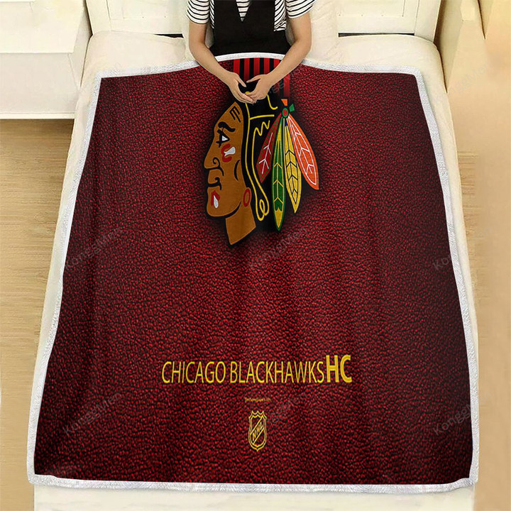 Chicago Blackhawks Fleece Blanket - Hc Hockey Team Nhl Leather  Soft Blanket, Warm Blanket