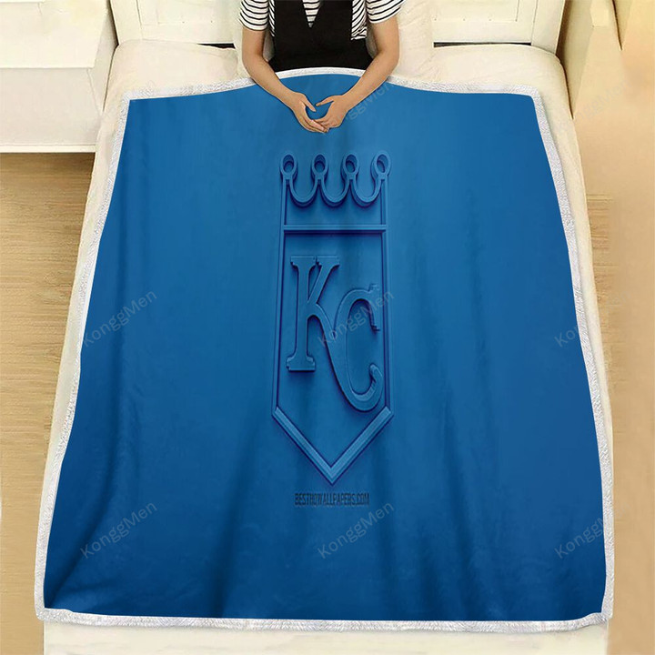 Kansas City Royals Fleece Blanket - American Baseball Club 3D Blue  Soft Blanket, Warm Blanket
