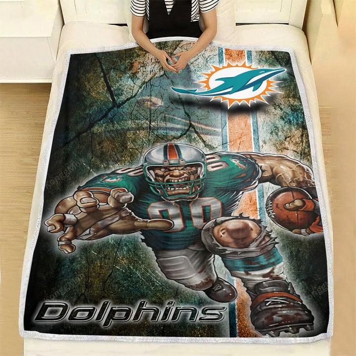 Miami Dolphins Galax Fleece Blanket - Florida Football Miami Soft Blanket, Warm Blanket