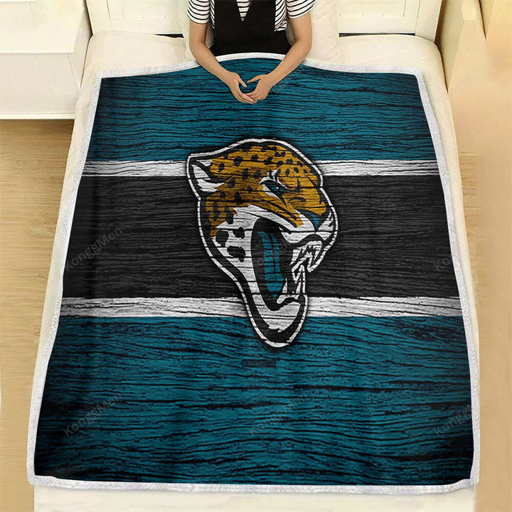 Jacksonville Jaguars Fleece Blanket - Nfl American Conference Wooden American Football Soft Blanket, Warm Blanket