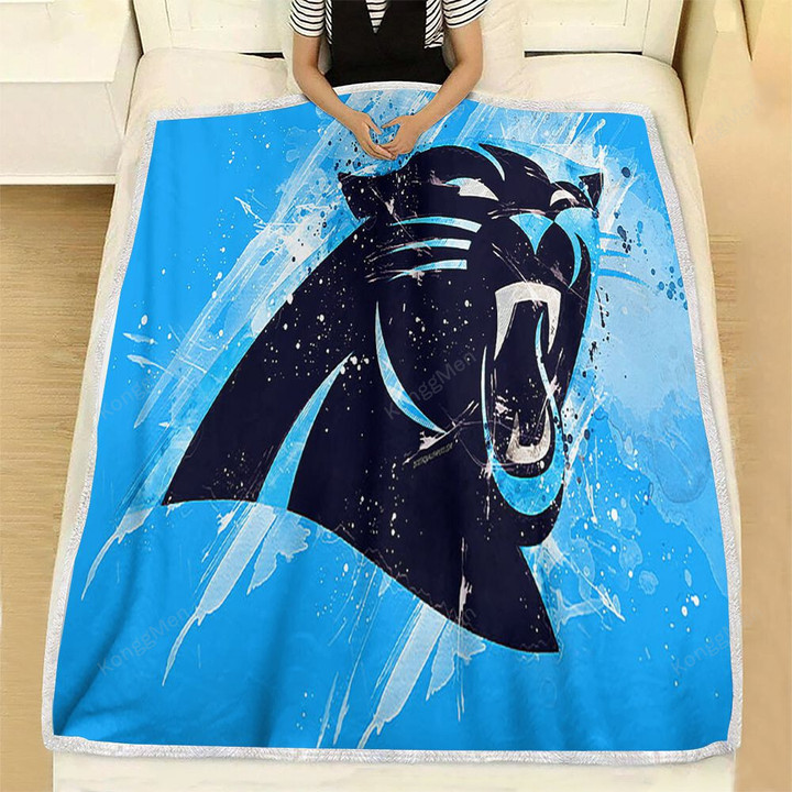 Carolina Panthers Fleece Blanket - Grunge American Football Team  Soft Blanket, Warm Blanket