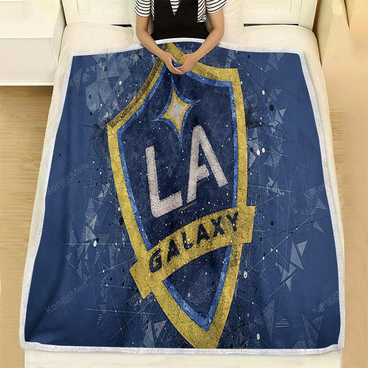Los Angeles Galaxy Fleece Blanket - La Galaxy American Soccer Club Geometric Abstraction Soft Blanket, Warm Blanket