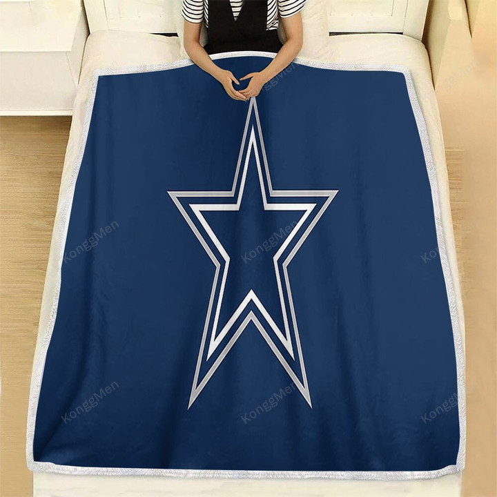 Dallas Cowboys  Fleece Blanket - Blue Sports  Soft Blanket, Warm Blanket