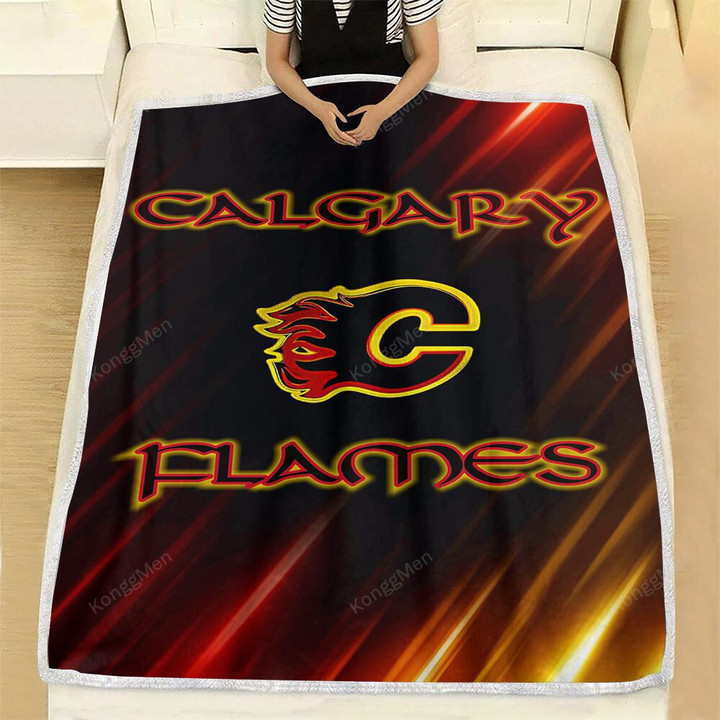 Calgary Flames Fleece Blanket - Alberta C Of Red Canada Soft Blanket, Warm Blanket