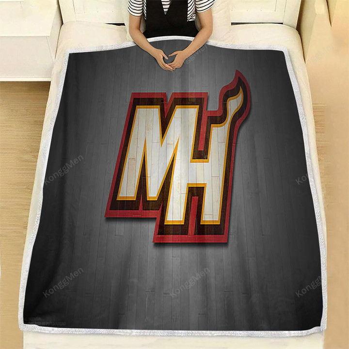 Miami Heat  Fleece Blanket - Ash Basketball Sports  Soft Blanket, Warm Blanket