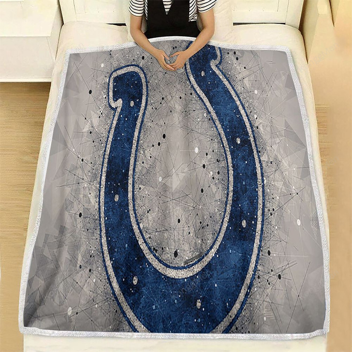 Indianapolis Colts Fleece Blanket - Geometric American Football Club  Soft Blanket, Warm Blanket