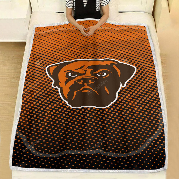 Cleveland Browns Fleece Blanket - Brown Dog Football Soft Blanket, Warm Blanket