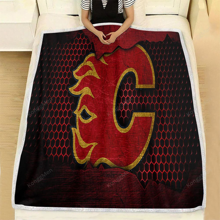 Calgary Flames Fleece Blanket - Nhl Hockey Western Conference Soft Blanket, Warm Blanket