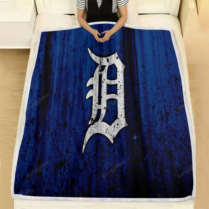 Detroit Tigers Fleece Blanket - Grunge Baseball Club Mlb Soft Blanket, Warm Blanket