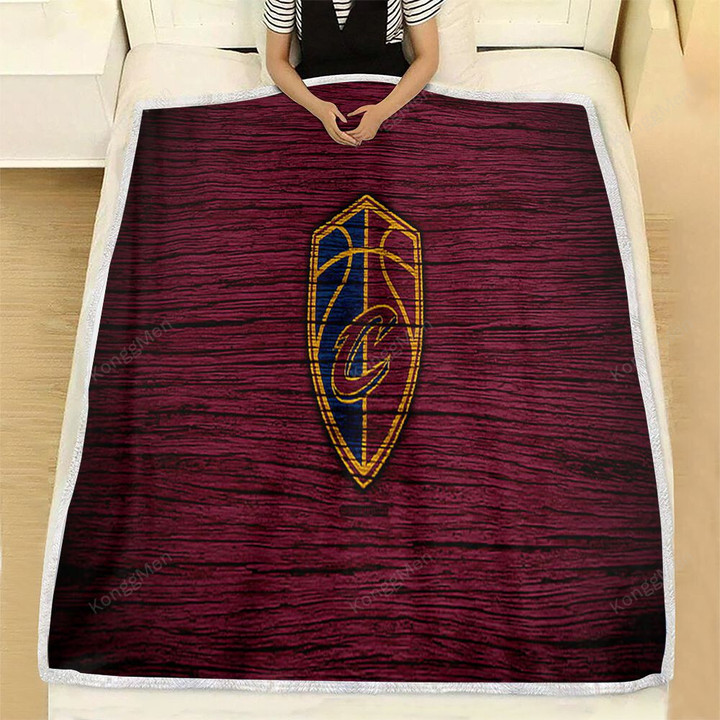 Cleveland Cavaliers Fleece Blanket - Nba Wooden Basketball Soft Blanket, Warm Blanket