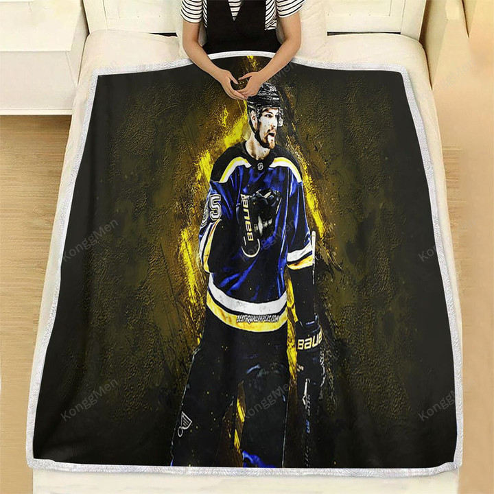 Colton Parayko Fleece Blanket - St Louis Blues Canadian Hockey Player Portrait Soft Blanket, Warm Blanket