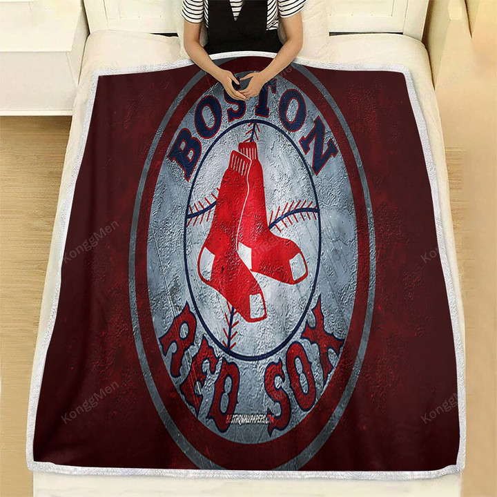 Boston Red Sox Fleece Blanket - American Baseball Team Red Stone Boston Red Sox Soft Blanket, Warm Blanket