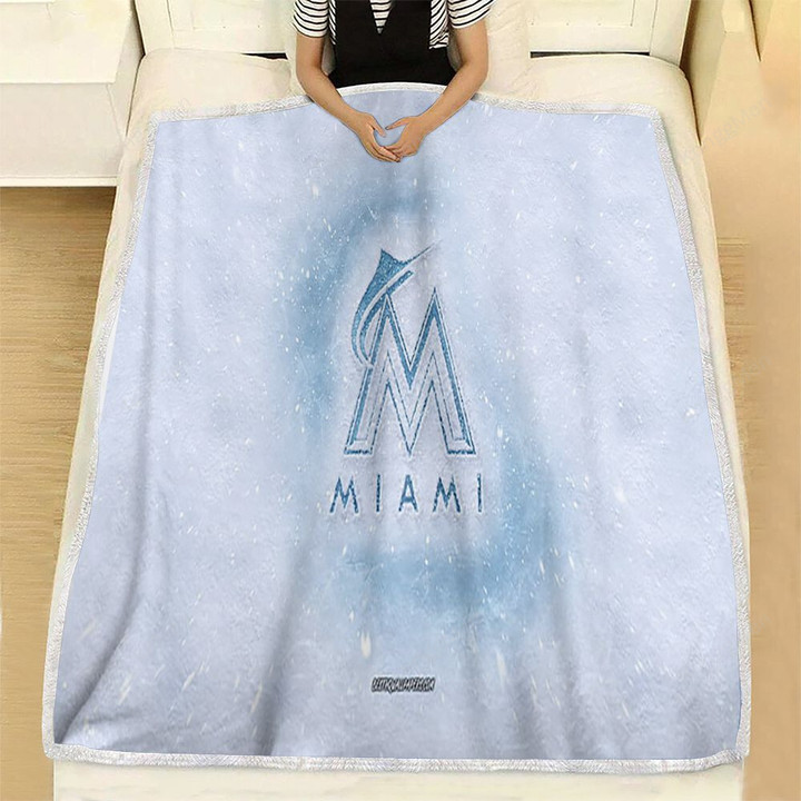 Miami Marlins Fleece Blanket - American Baseball Club Mlb Soft Blanket, Warm Blanket
