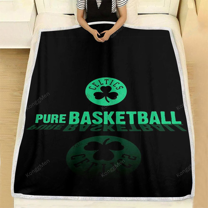 Boston Celtics Pure Fleece Blanket - Basketball Nba Sport Soft Blanket, Warm Blanket