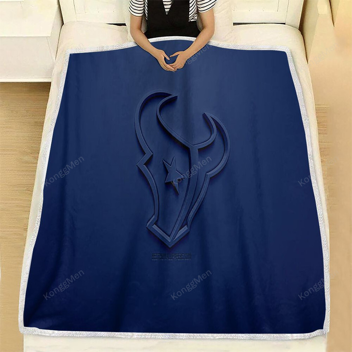Houston Texans Fleece Blanket - American Football Club 3D Blue  Soft Blanket, Warm Blanket