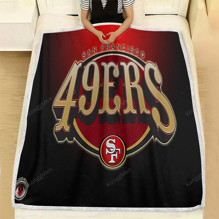 San Francisco 49Ers Log  Fleece Blanket - Red And Black 49Ers  Soft Blanket, Warm Blanket