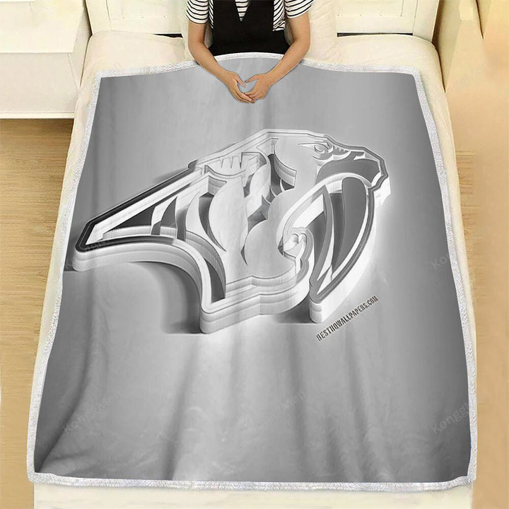 Nashville Predators Fleece Blanket - American Hockey Club 3D  Soft Blanket, Warm Blanket