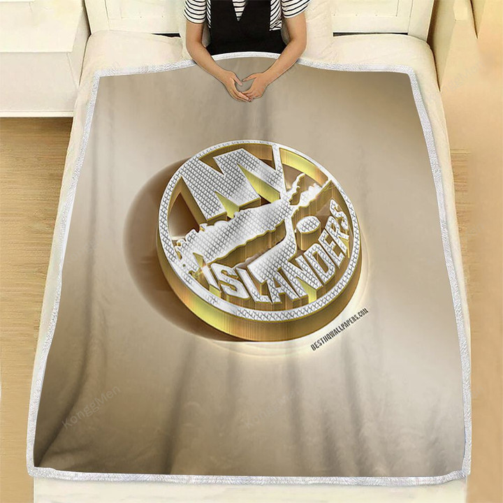 New York Islanders Fleece Blanket - American Hockey Club Nhl Golden Silver Soft Blanket, Warm Blanket
