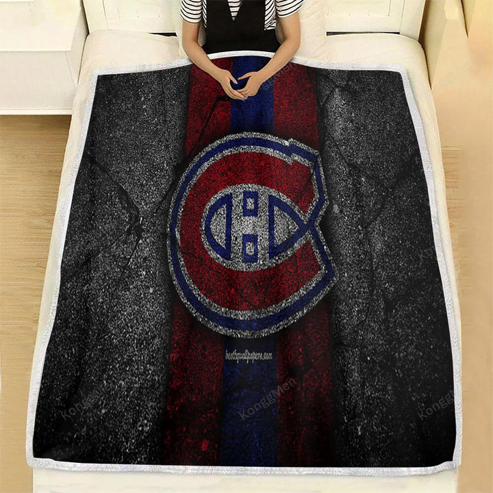 Montreal Canadiens Fleece Blanket - Hockey Club Nhl Black Stone Soft Blanket, Warm Blanket