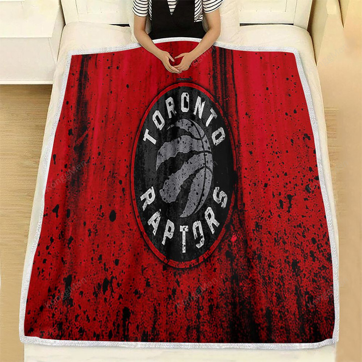 Toronto Raptors Fleece Blanket - Grunge Nba Basketball Club Soft Blanket, Warm Blanket