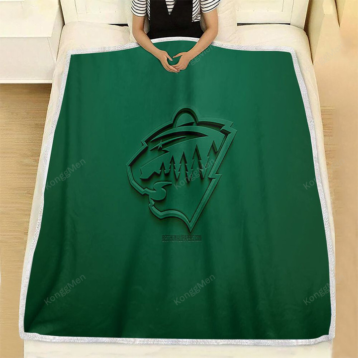 Minnesota Wild Fleece Blanket - American Hockey Club 3D Green  Soft Blanket, Warm Blanket