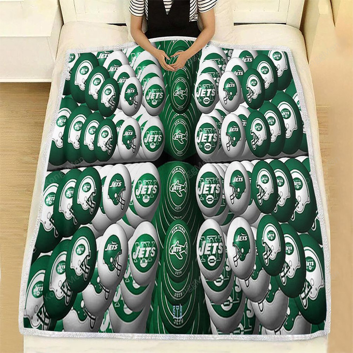 New York Jets Orbs 1 Fleece Blanket - Nfl New York Jets New York Jets New York Jets Football Soft Blanket, Warm Blanket