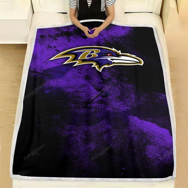Nfl Ravens Grunge Fleece Blanket - 1080 Baltimore Football Soft Blanket, Warm Blanket
