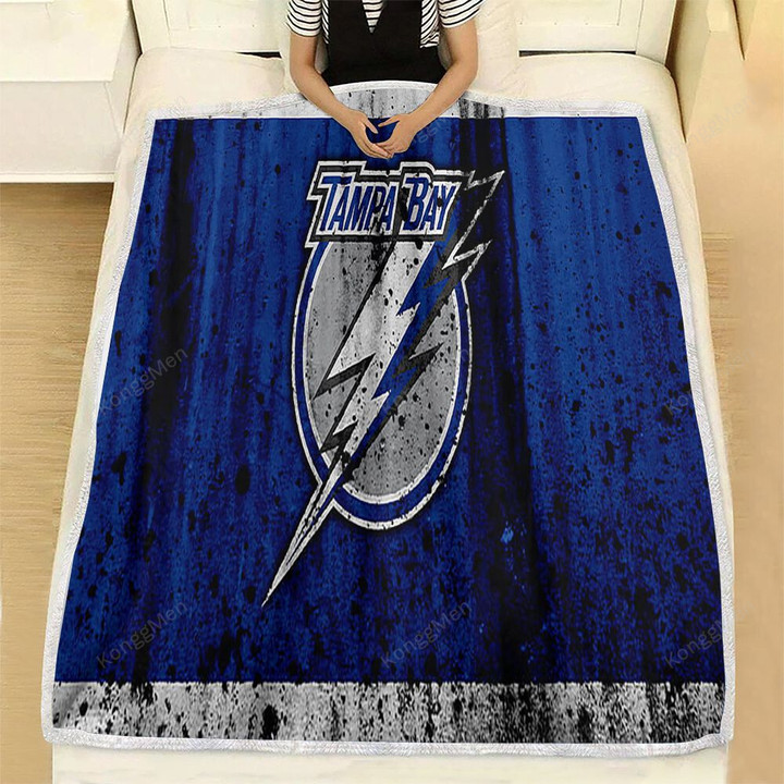 Nhl Tampa Bay Lightning Fleece Blanket - Blue And White Paint Basketball Sports  Soft Blanket, Warm Blanket