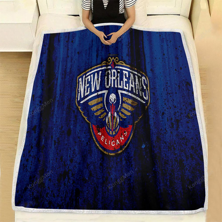 New Orleans Pelicans Fleece Blanket - Grunge Nba Basketball Club Soft Blanket, Warm Blanket