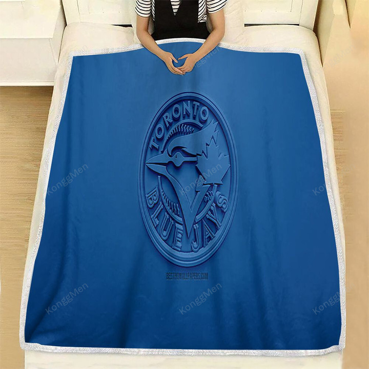 Toronto Blue Jays Fleece Blanket - Canadian Baseball Club 3D Blue  Soft Blanket, Warm Blanket