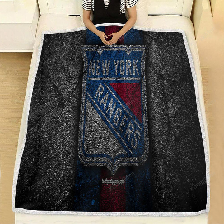 New York Rangers Fleece Blanket - Hockey Club Nhl Black Stone Soft Blanket, Warm Blanket