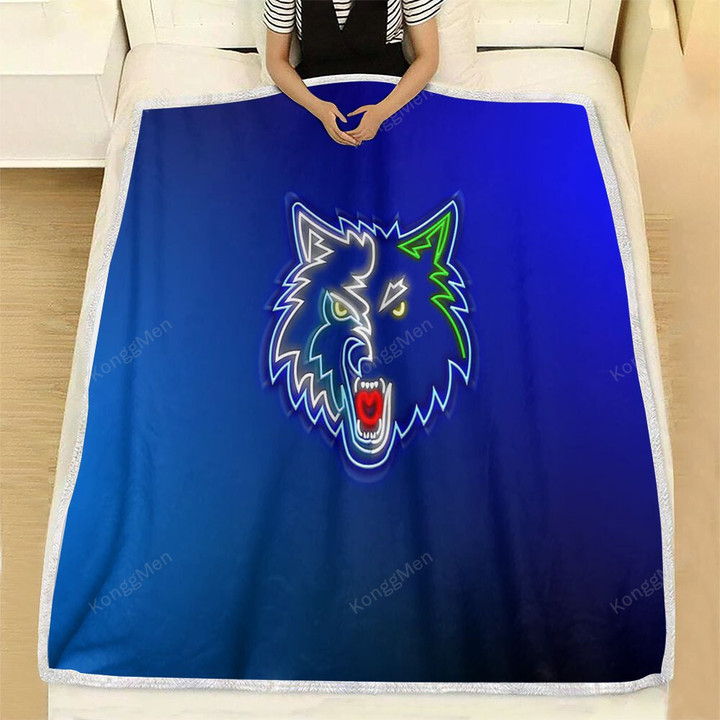 T-Wolves Neon 2 Fleece Blanket - Minnesota Nba Timberwolves Soft Blanket, Warm Blanket