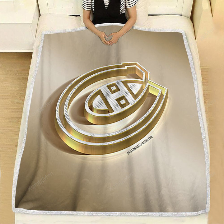 Montreal Canadiens Fleece Blanket - Canadian Hockey Club Nhl Golden Silver Soft Blanket, Warm Blanket