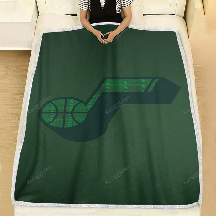 Plad Jazz Note Fleece Blanket - Green Basketball Nba Simple  Soft Blanket, Warm Blanket