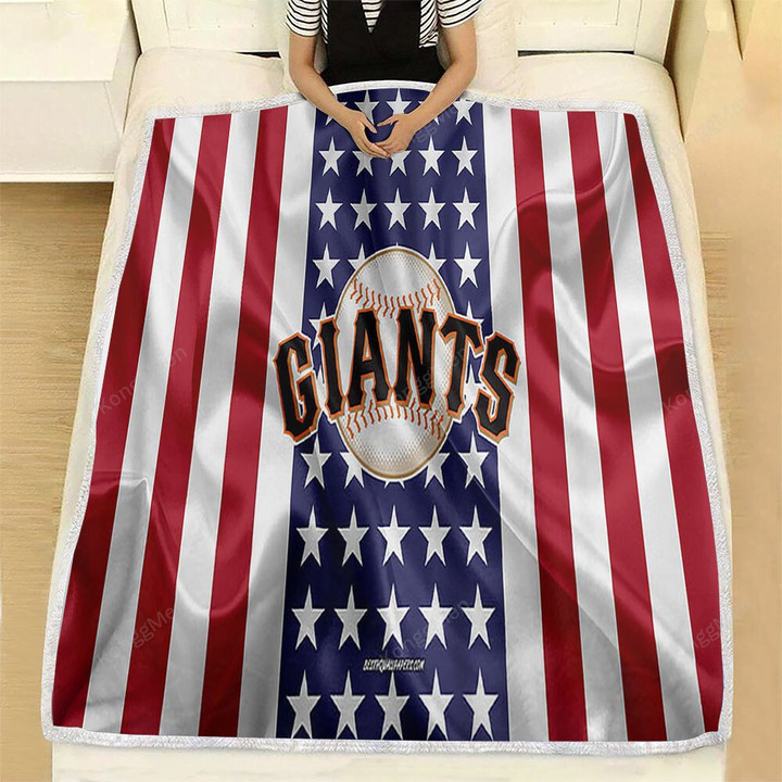 San Francisco Giants Fleece Blanket - Silk American Flag Soft Blanket, Warm Blanket