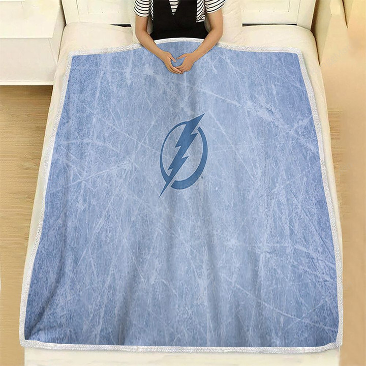 Nhl Tampa Bay Lightning Fleece Blanket - Light White And Blue Basketball Sports  Soft Blanket, Warm Blanket