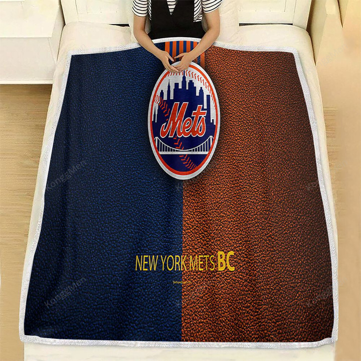 New York Mets American Baseball Club Fleece Blanket - Leather Mlb Soft Blanket, Warm Blanket