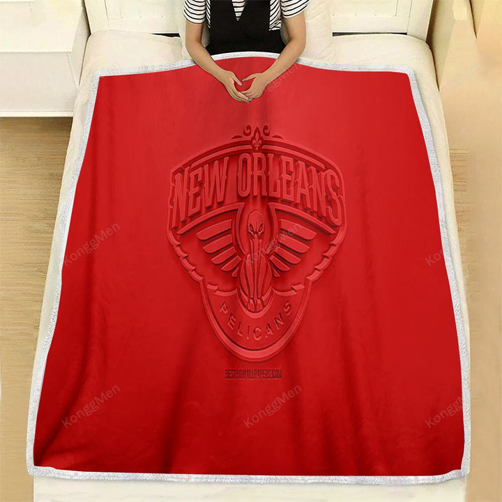 New Orleans Pelicans Fleece Blanket - 3D Red 3D  Soft Blanket, Warm Blanket