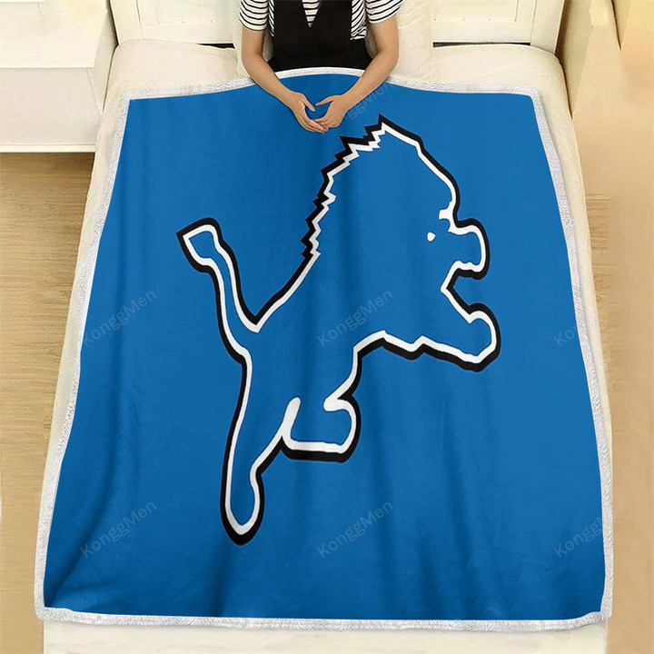 Sports Fleece Blanket - Football Lion Detroit Soft Blanket, Warm Blanket