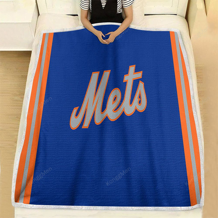 New York Mets Orange Outline Fleece Blanket - Mets  Soft Blanket, Warm Blanket