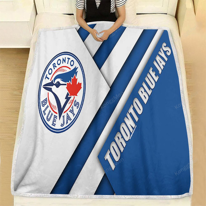 Toronto Blue Jays Fleece Blanket - Mlb Blue Abstraction American Baseball Club Soft Blanket, Warm Blanket