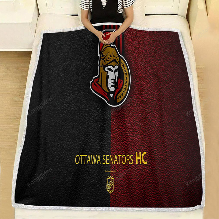 Ottawa Senators Fleece Blanket - Hc Canadian Hockey Team Nhl Leather  Soft Blanket, Warm Blanket