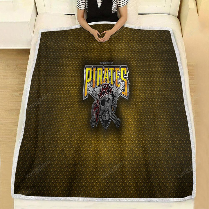 Pittsburgh Pirates Fleece Blanket - American Baseball Club Yellow Metal Metal Soft Blanket, Warm Blanket