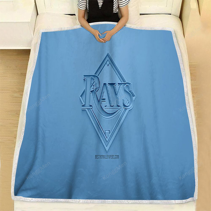 Tampa Bay Rays Fleece Blanket - American Baseball Club 3D Blue  Soft Blanket, Warm Blanket