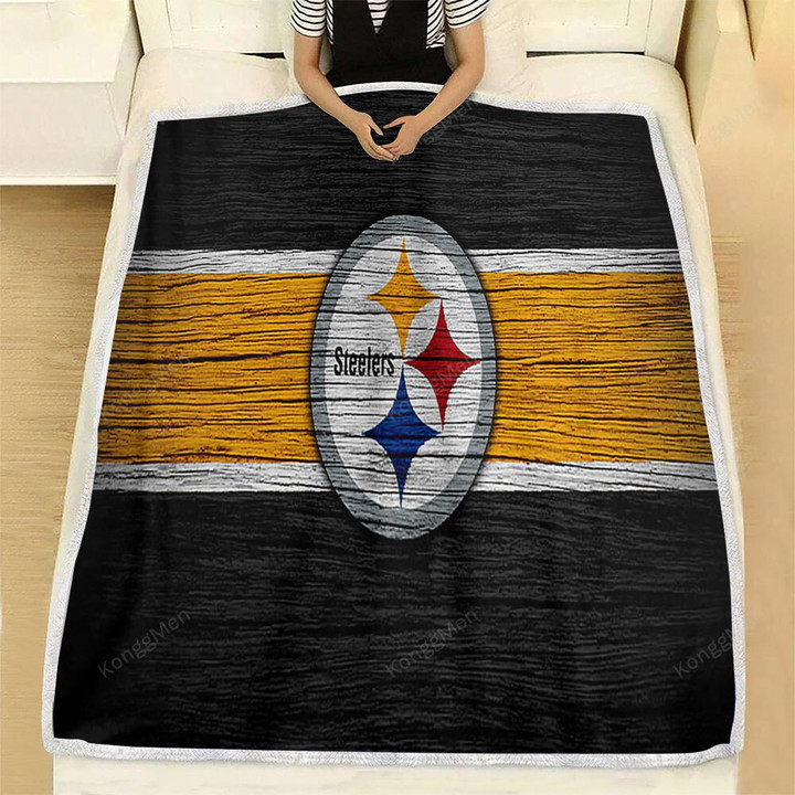 Pittsburgh Sers Fleece Blanket - Nfl Wooden American Football  Soft Blanket, Warm Blanket
